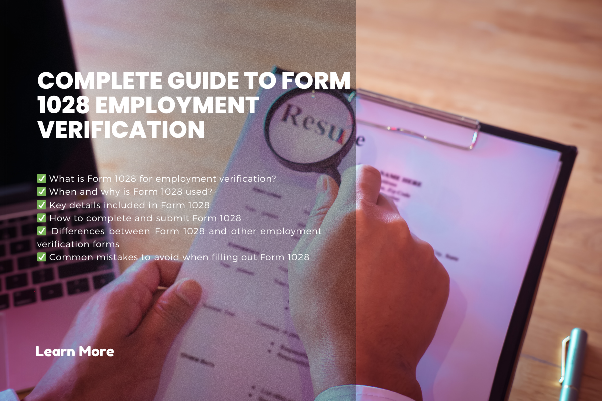 Complete Guide to Form 1028 Employment Verification